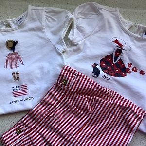 3T Janie and Jack, Little Girl, Two Tees + Short
